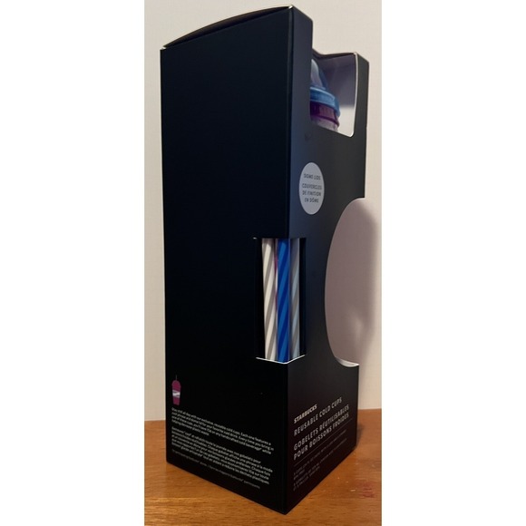 Starbucks Summer 2024 Printed Dome Lid Reusable Plastic Cold Cups Box Set x5 - Picture 3 of 6